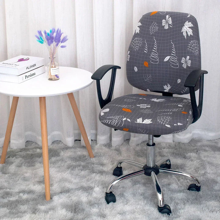 2-piece Split Office Rose Chair Covers