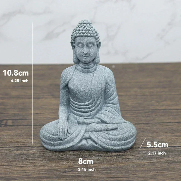 Buddha Stone Statue Small Buddhist Monks Tibetan Buddhism Figures Zen Garden Ornament Meditation Home Aquarium Decoration