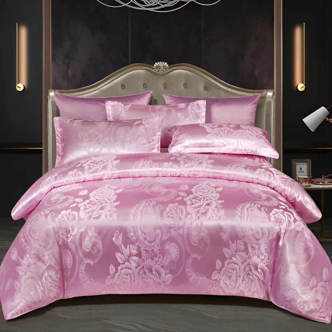 Satin Floral Soft Duvet Cover Set