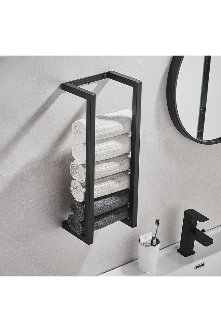 Slim Black Bathroom Shelf
