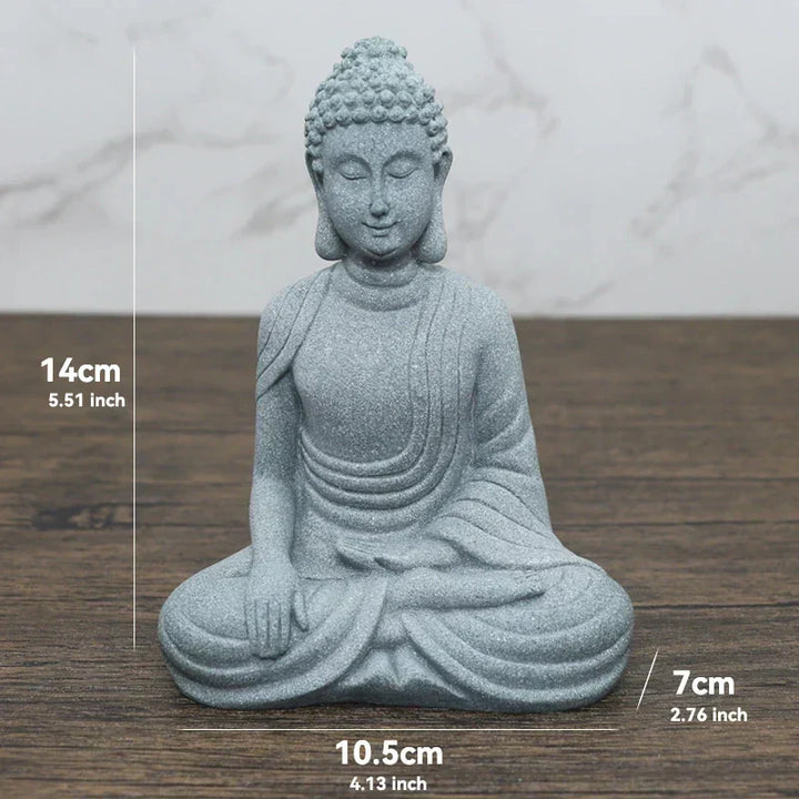 Buddha Stone Statue Small Buddhist Monks Tibetan Buddhism Figures Zen Garden Ornament Meditation Home Aquarium Decoration