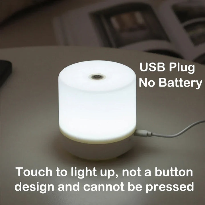 Creative USB Nightstand Lamp - Touch-Dimming LED Night Light for Bedroom &amp; Student Dormitory