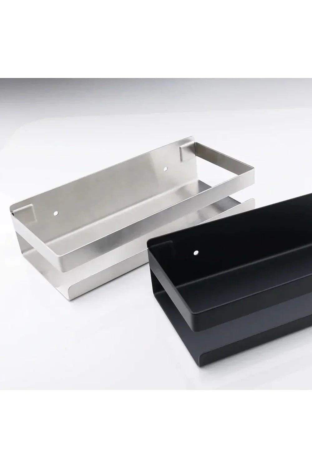 Modern black floating shelves