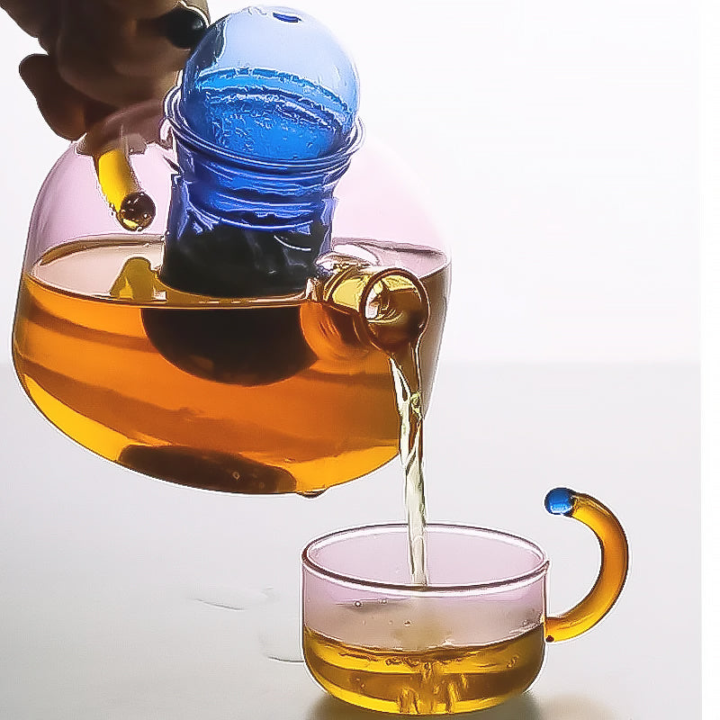colorful glass tableware