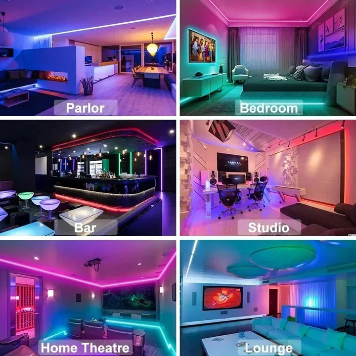 RGB 5050 LED Strip Light with Remote Control &amp; App Control - USB-powered