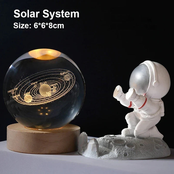 Astranova Galaxy Night Light | LED Crystal Ball with Milky Way Design | Warm White Light | Creative Gift for Kids &amp; Adults
