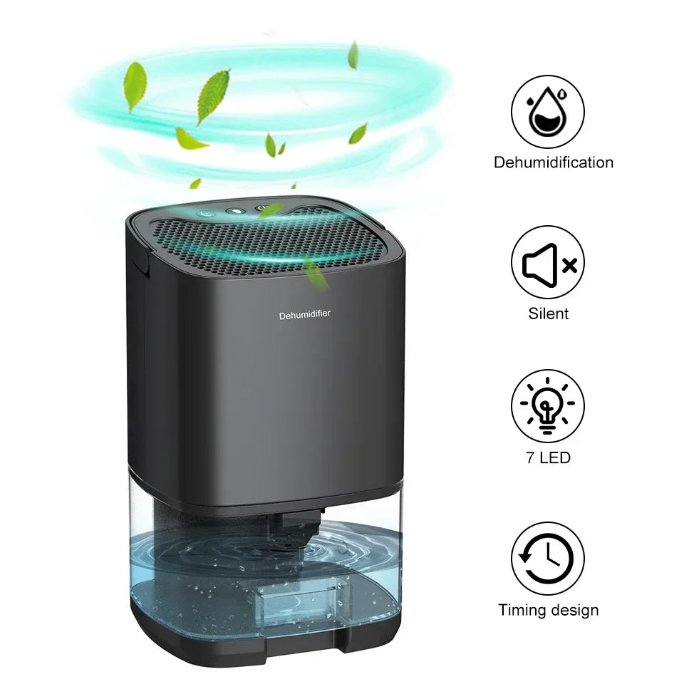 1000ml Portable 2-in-1 Dehumidifier with Air Filter &amp; Night Light – Aveline