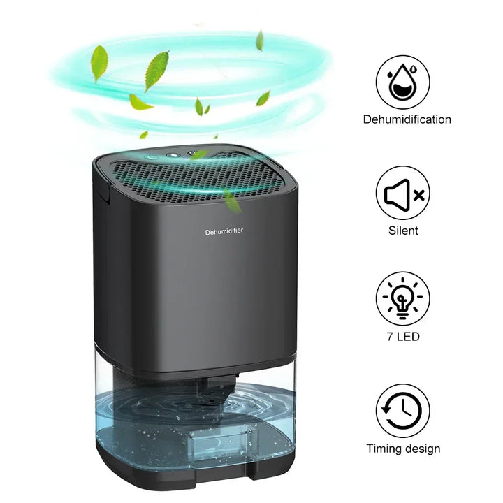 1000ml Portable 2-in-1 Dehumidifier with Air Filter &amp; Night Light – Aveline