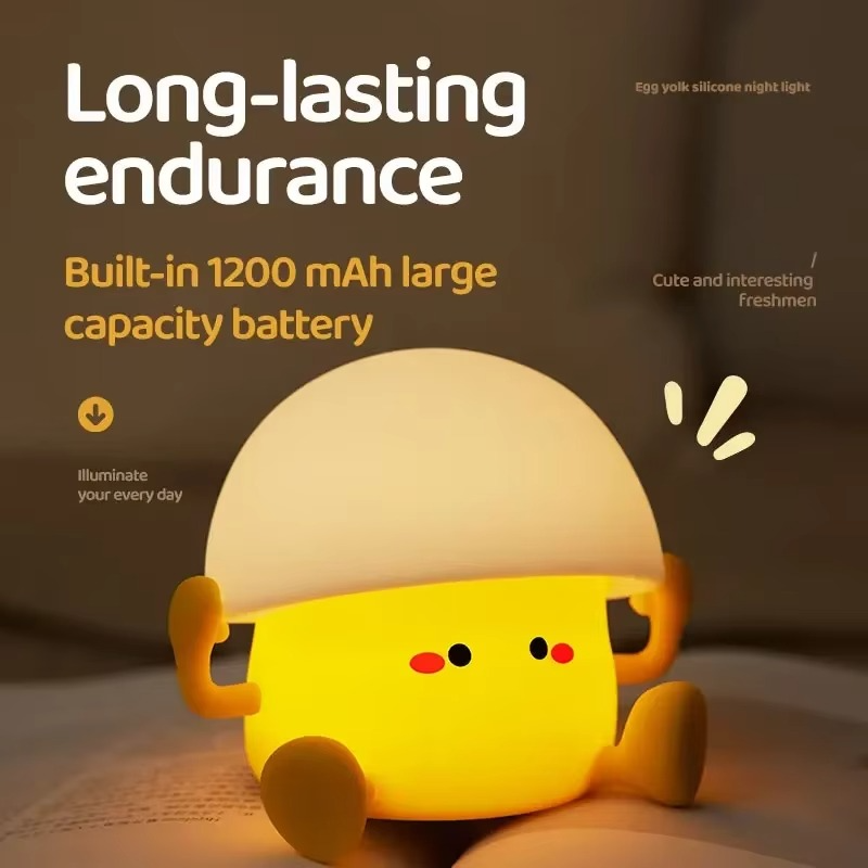 Charming Mushroom &amp; Egg Yolk LED Night Light