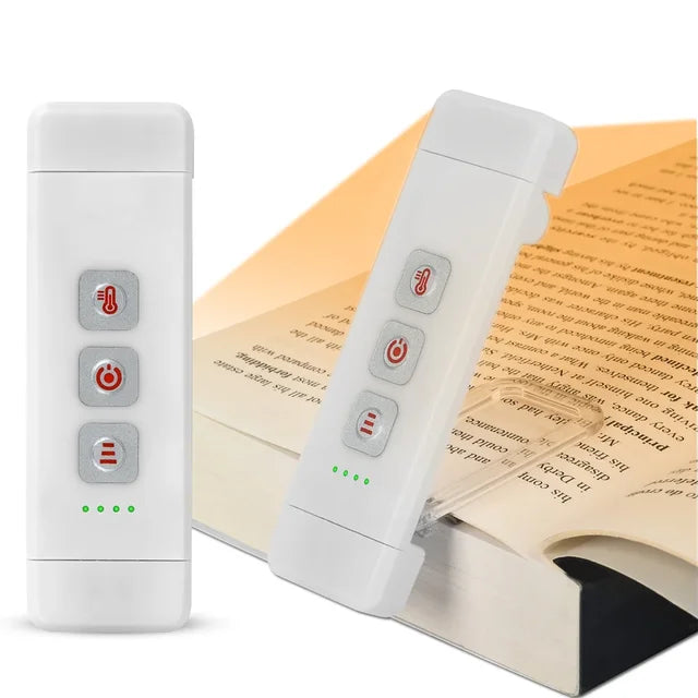 Clip-on book light, USB rechargeable reading light with timer, portable LED bookmark light for bedside &amp; desk
