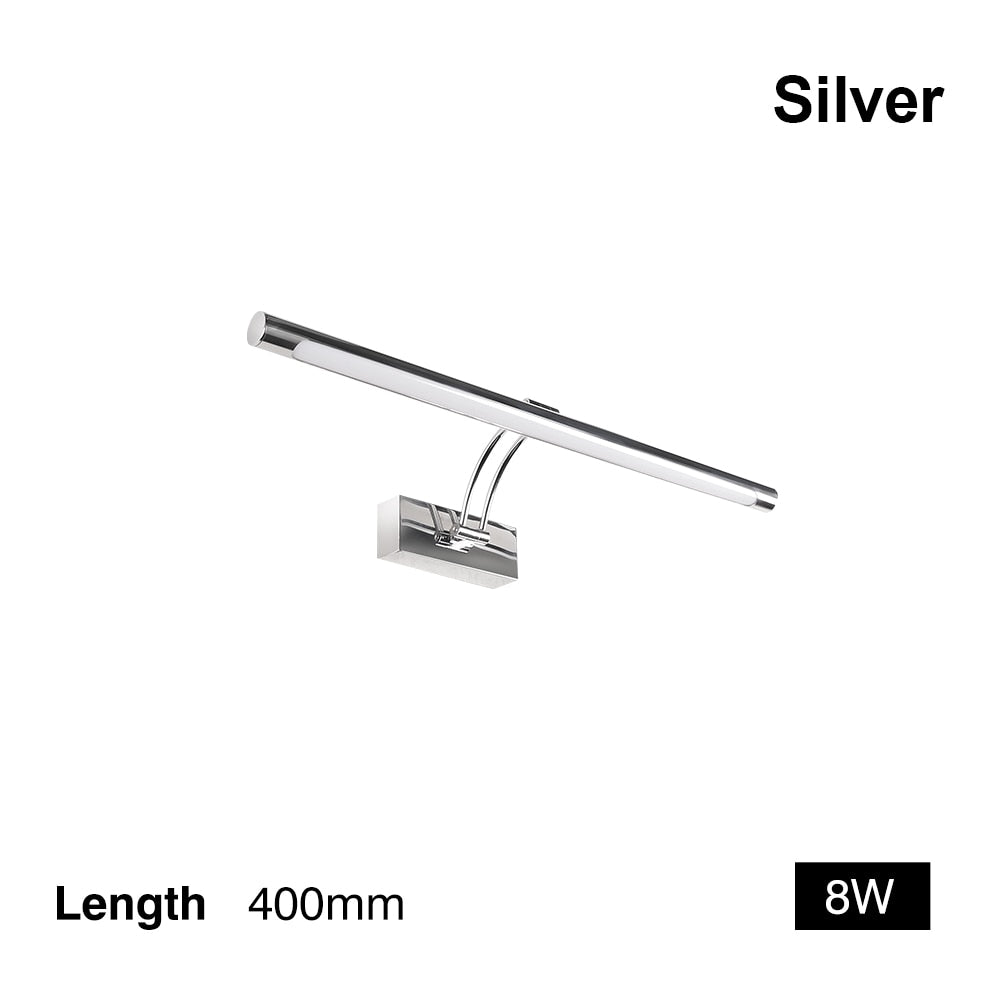 80-100cm LED wall lamp - Modern black/silver wall light for the bathroom, internally mounted picture light