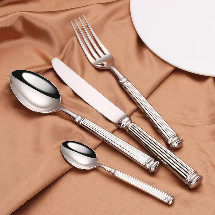 Premium Stainless Steel Cutlery Set – 304 Mirror Finish Silverware for Everyday &amp; Formal Dining
