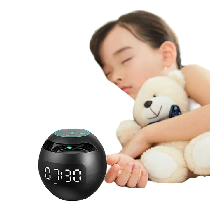 Digital LED Alarm Clock with Bluetooth Speaker &amp; colorful Night Light – Motion Sensor, Rechargeable, 5W Sound