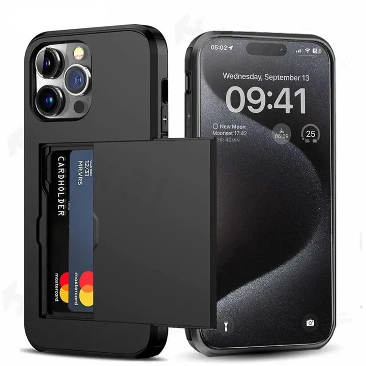 LuxShield iPhone Case with Card Holder | Slim Design | Card Storage | Protection &amp; Style