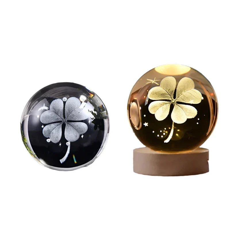 3D Crystal Night Light LED - Starry Sky Projector with Wooden Base, Romantic Lighting for Bedroom &amp; Gifts |