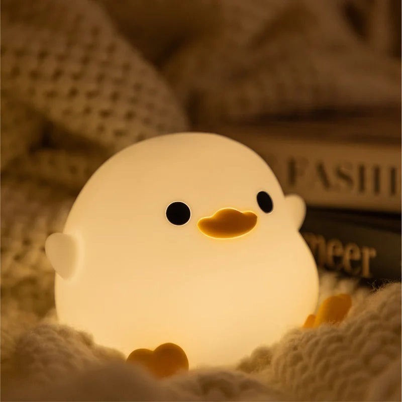 Duck Night Light | Soft LED Bedside Lamp | Child-Safe Silicone | Touch Control &amp; Portable Design