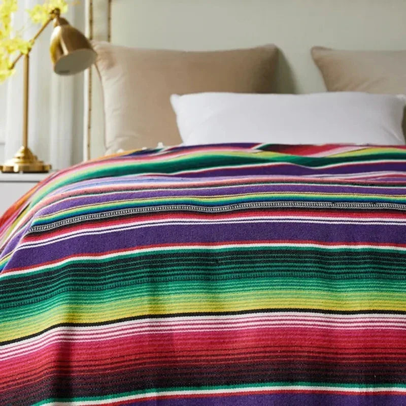 colourful Mexican Serape Blanket
