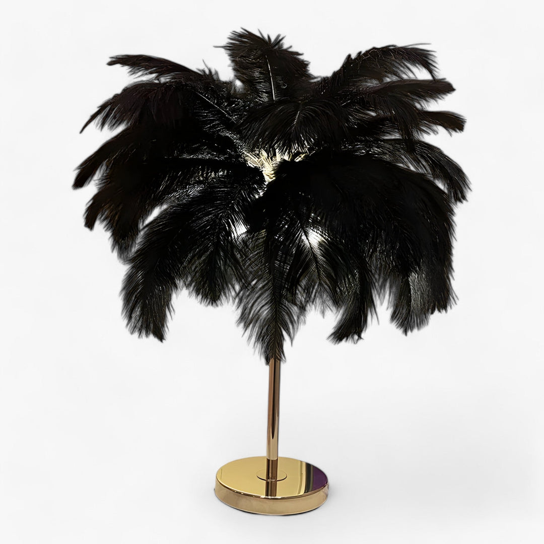 FeatherGlow | Table lamp with touch control - LED with feathers for weddings and room decoration