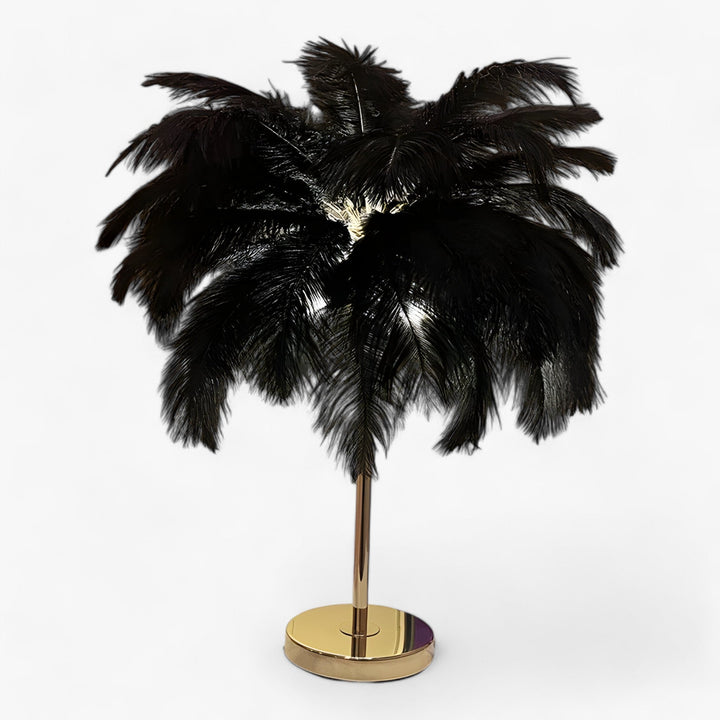FeatherGlow | Table lamp with touch control - LED with feathers for weddings and room decoration