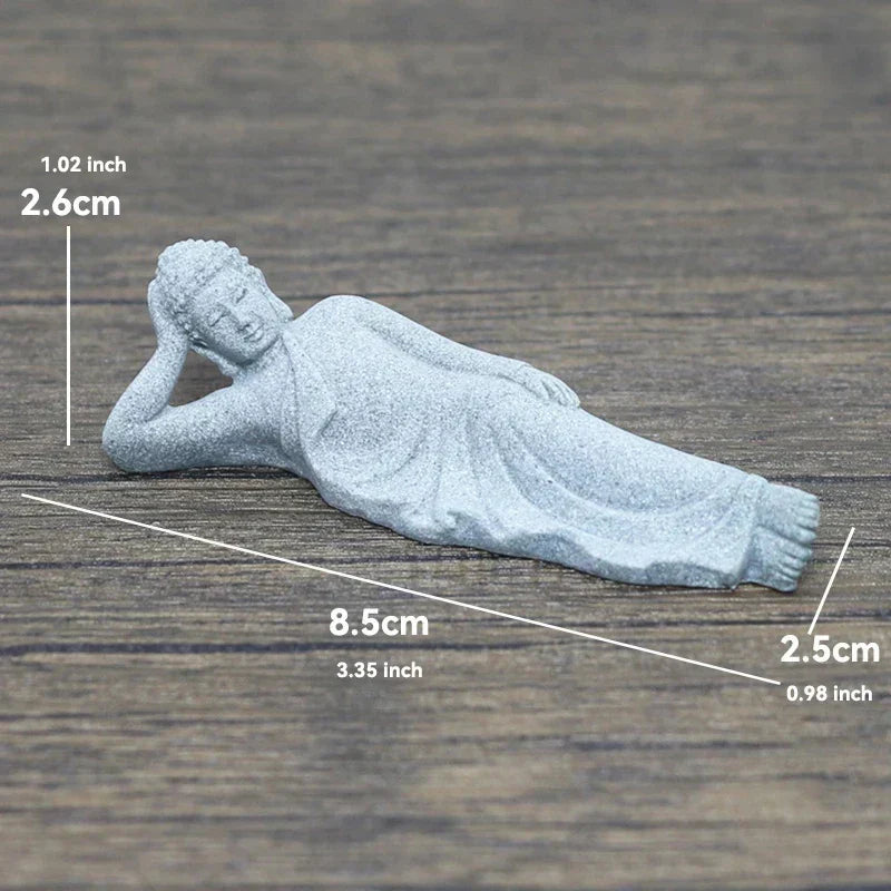 Buddha Stone Statue Small Buddhist Monks Tibetan Buddhism Figures Zen Garden Ornament Meditation Home Aquarium Decoration