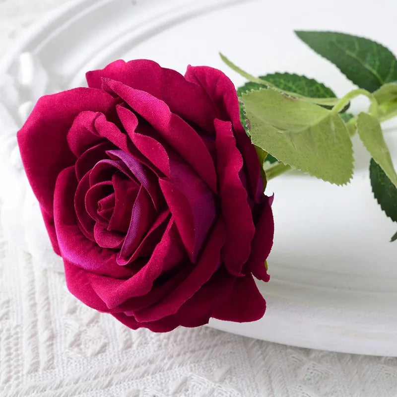 20 pieces Realistic Velvet Silk Rose Bouquet