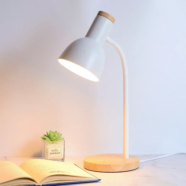 Autumn and Winter Lighting | Nordic Creative Wood Art Iron LED Desk Lamp - Moxie