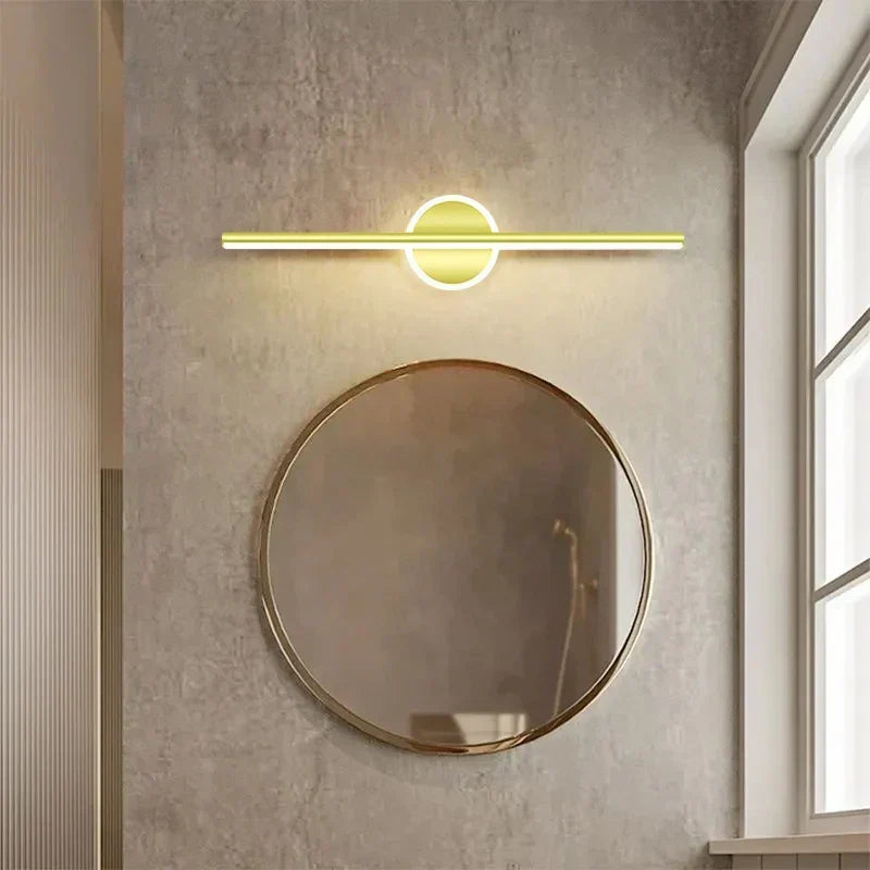LED Wall Light LineaLux | Black &amp; Gold | 40/60/80 cm | Warm, Cold &amp; Three-color Light | Modern Mirror &amp; Wall Lighting