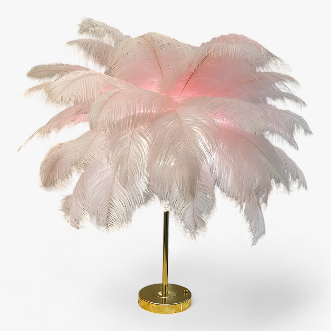 FeatherGlow | Table lamp with touch control - LED with feathers for weddings and room decoration