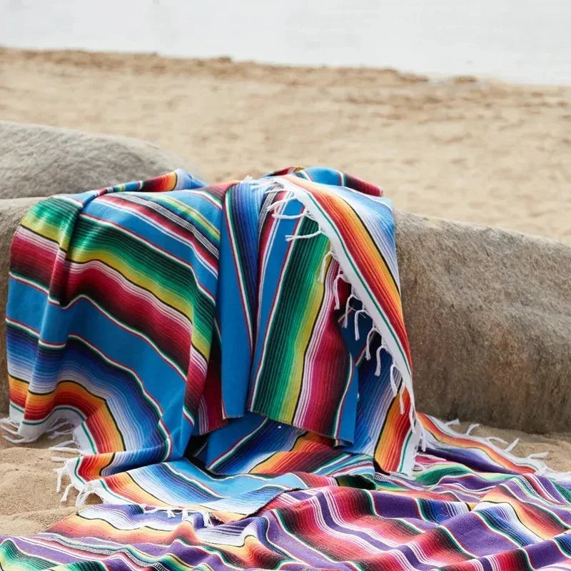 colourful Mexican Serape Blanket