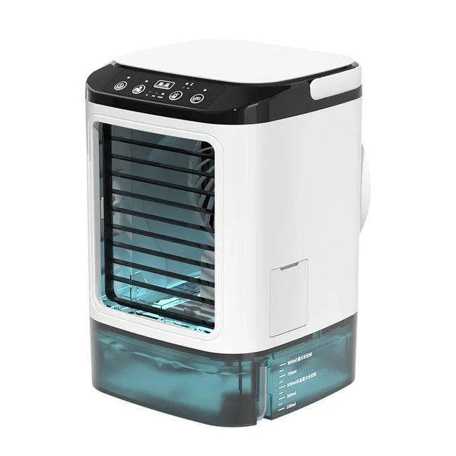 Air Conditioner Portable Fan Desktop Dual Spray Ultrasonic Atomization 3-Speed Mute Air Cooler Night Light Electric Fan for Home |