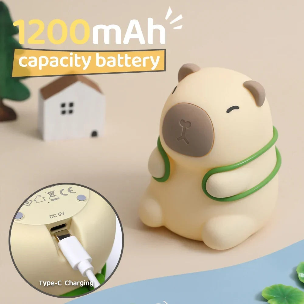 CappyGlow Night Light | Silicone | Warm White &amp; RGB | Dimmable | Rechargeable | 12 x 9 x 11 cm