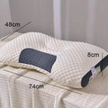Orthopedic neck pillow with reverse traction for a patient, 48 x 74 cm