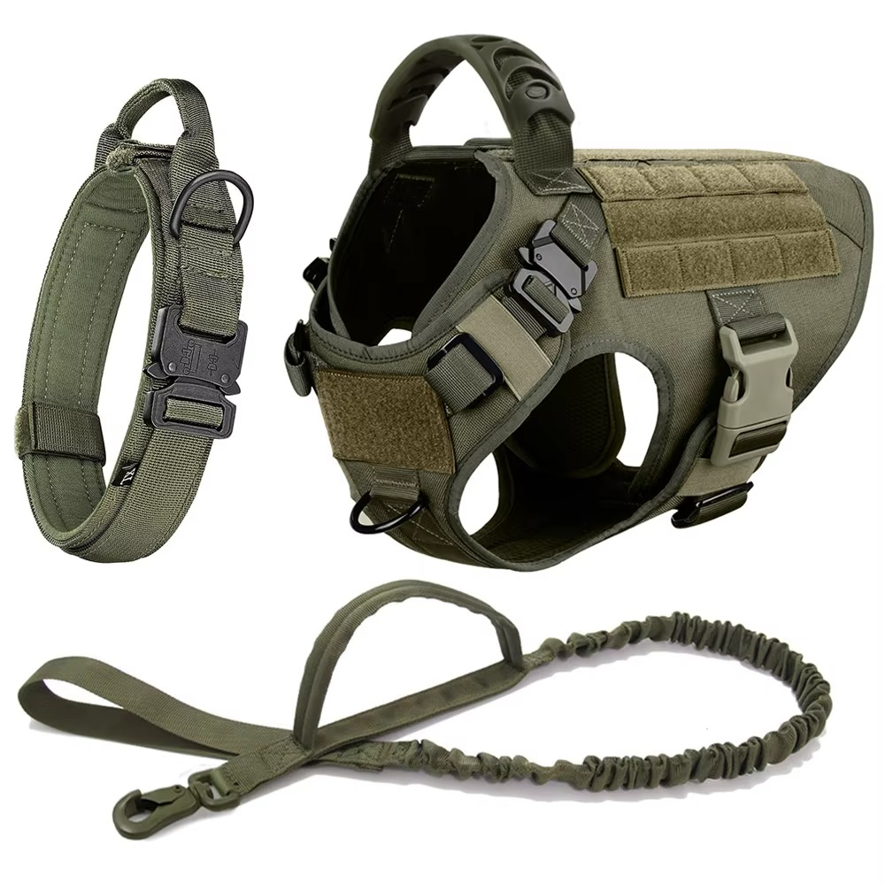 Tactical Dog Harness and Leash Set for Medium and Large Dogs
