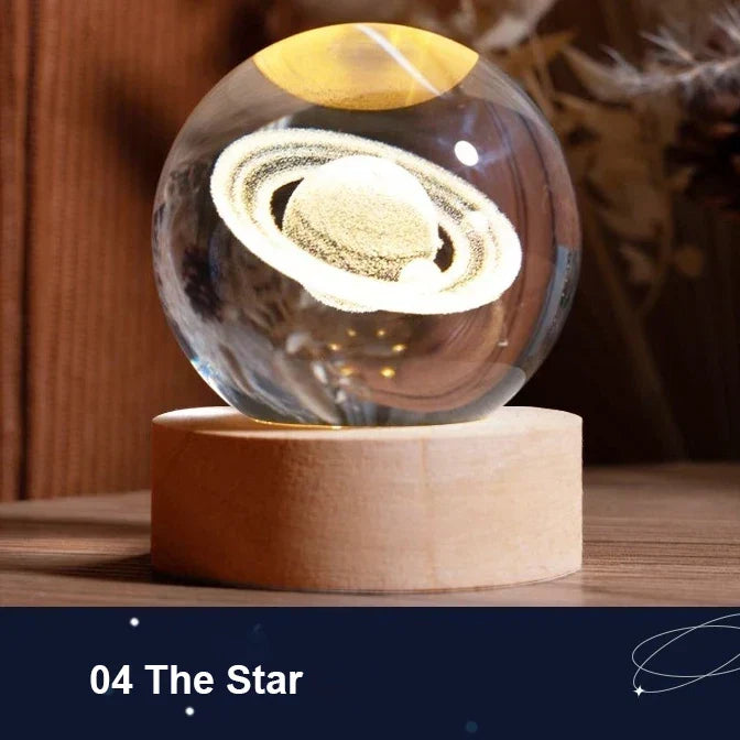 Astranova Galaxy Night Light | LED Crystal Ball with Milky Way Design | Warm White Light | Creative Gift for Kids &amp; Adults