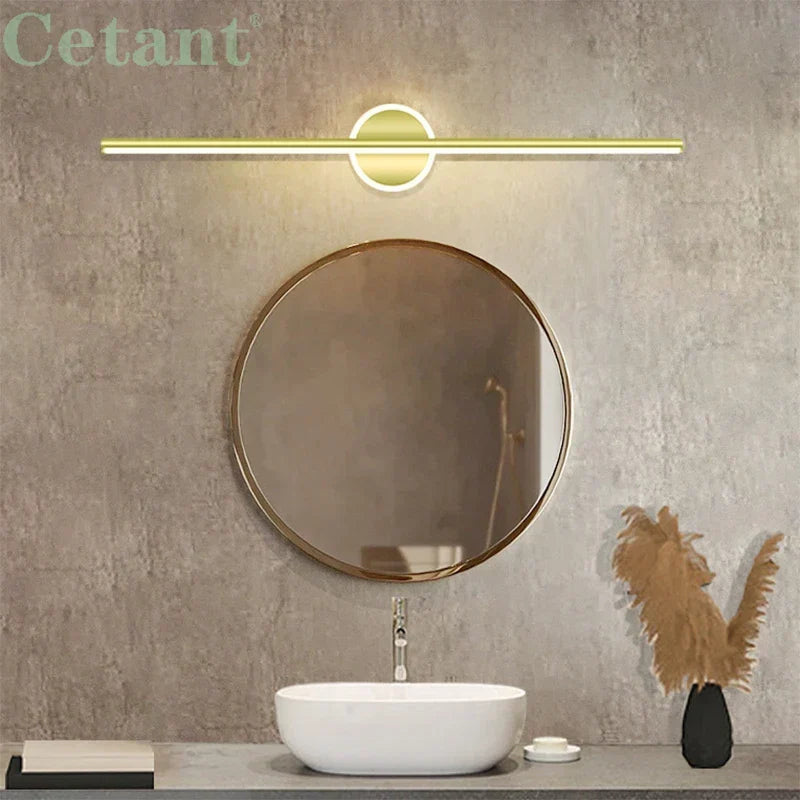 LED Wall Light LineaLux | Black &amp; Gold | 40/60/80 cm | Warm, Cold &amp; Three-color Light | Modern Mirror &amp; Wall Lighting