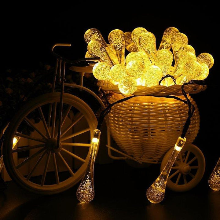 Solar Water Droplet String Lights
