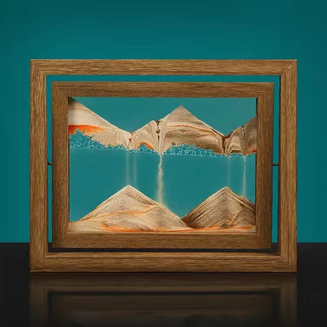Solid wood 3D rotating sand painting