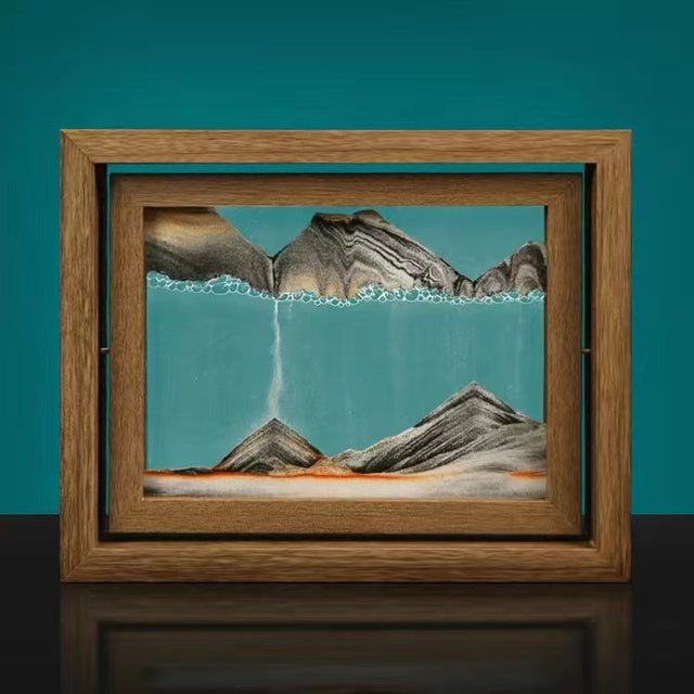 Solid wood 3D rotating sand painting