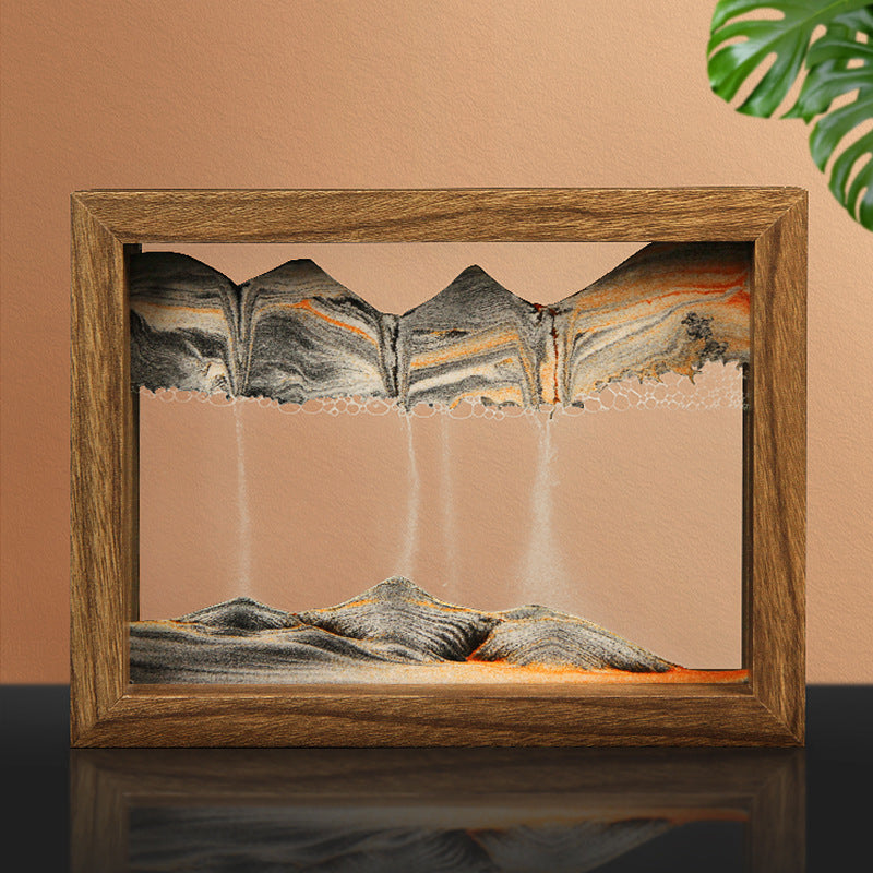 Solid wood 3D rotating sand painting