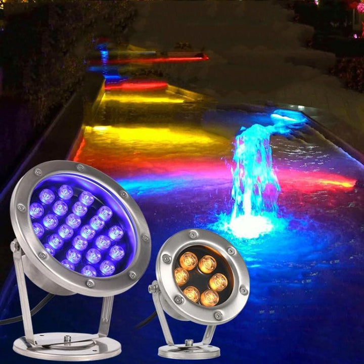 LED Underwater Light Pool Fish Pond Fountain Waterproof Landscape Light 18W (White)