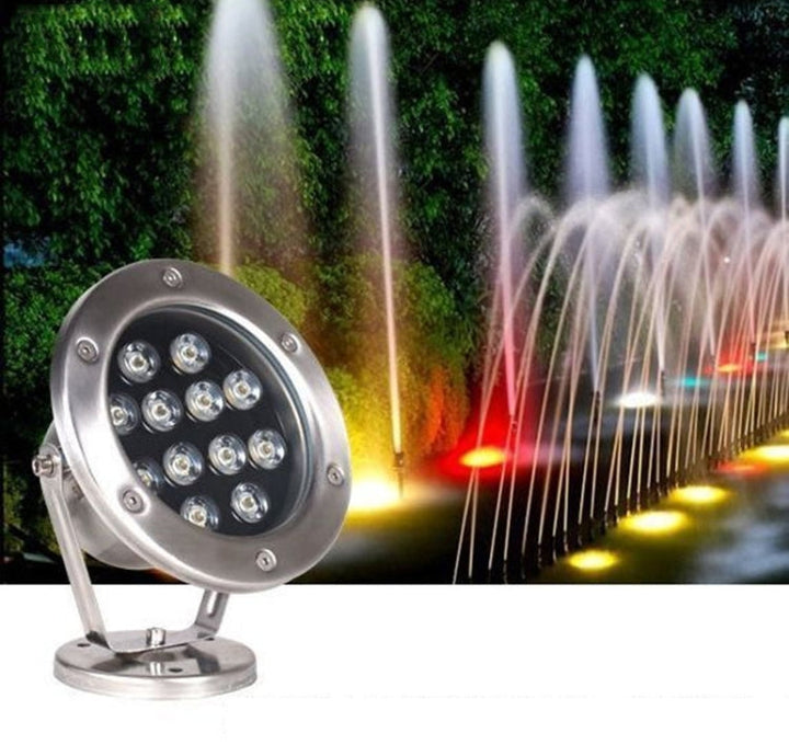 LED Underwater Light Pool Fish Pond Fountain Waterproof Landscape Light 18W(Yellow)