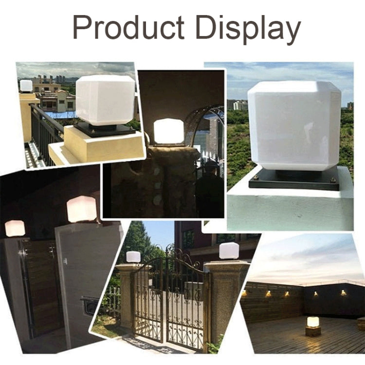 003 Solar Square Outdoor Post Light LED Waterproof Wall Lights, Size: 20 cm (Tricolor Light)