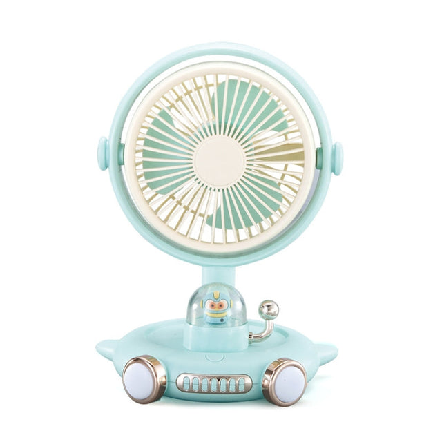 Household Cute Pet Fan USB Desktop Night Light Fan(Blue) |