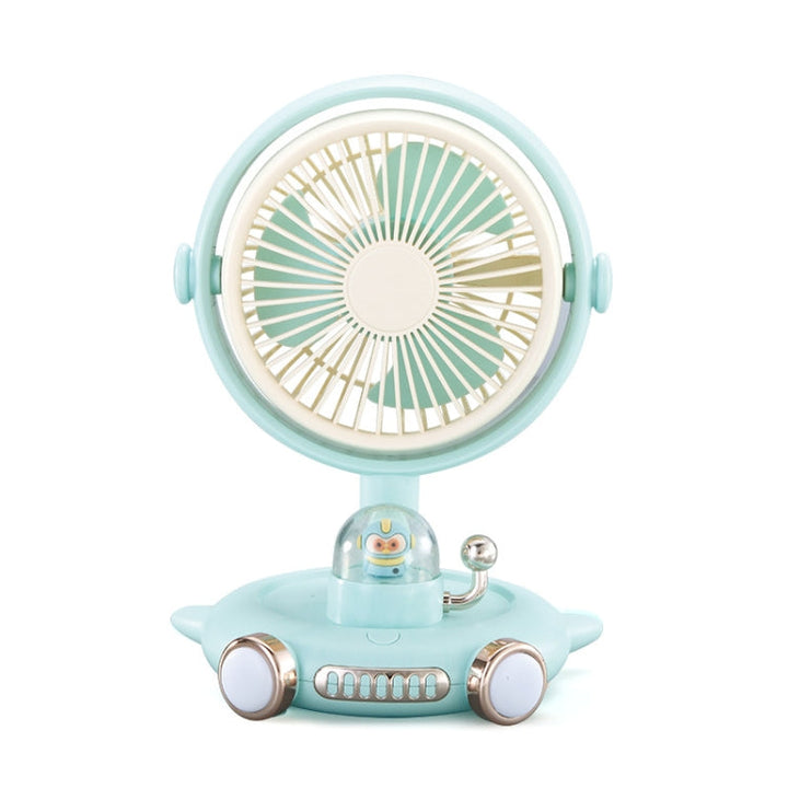 Household Cute Pet Fan USB Desktop Night Light Fan(Blue) |