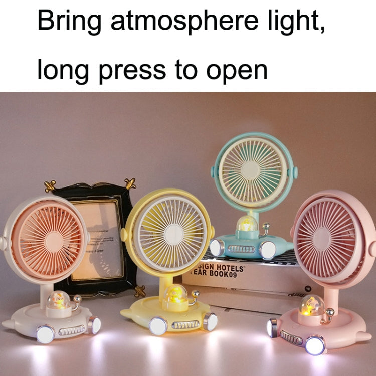 Household Cute Pet Fan USB Desktop Night Light Fan(Blue) |
