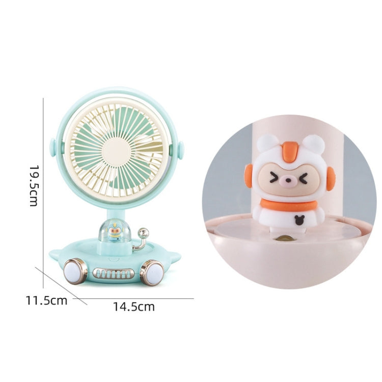 Household Cute Pet Fan USB Desktop Night Light Fan(Blue) |