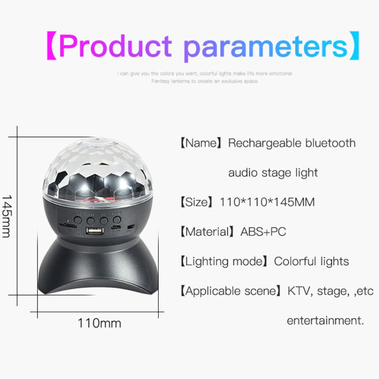 Home LED Magic Ball Lights Bounce Ambient Lamps Room Sound Lights Balls, color: Charging Model Black (RGB colored 5W)