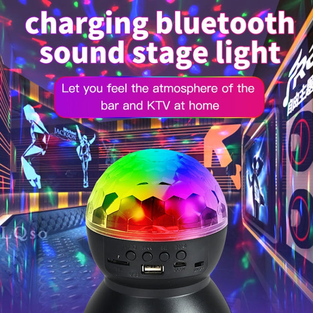 Home LED Magic Ball Lights Bounce Ambient Lamps Room Sound Lights Balls, color: Charging Model Black (RGB colored 5W)