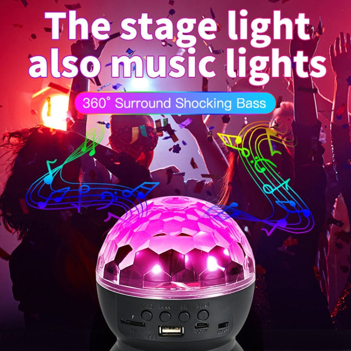 Home LED Magic Ball Lights Bounce Ambient Lamps Room Sound Lights Balls, color: Charging Model Black (RGB colored 5W)