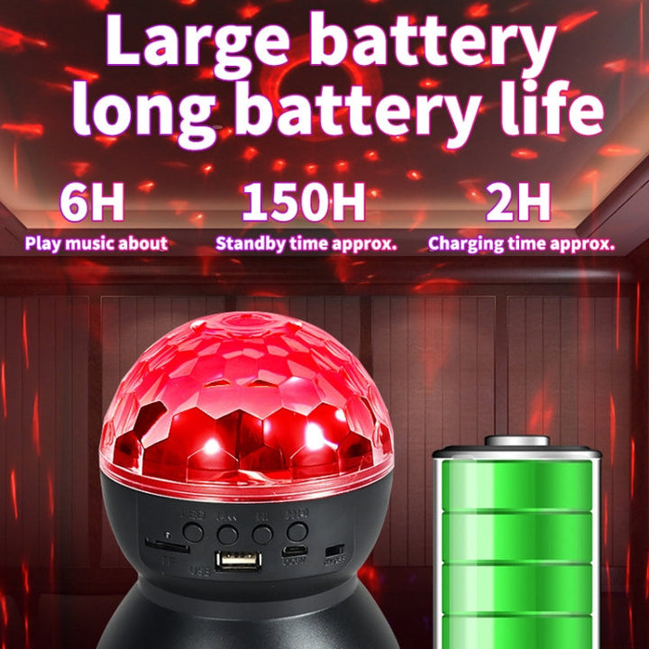 Home LED Magic Ball Lights Bounce Ambient Lamps Room Sound Lights Balls, color: Charging Model Black (RGB colored 5W)